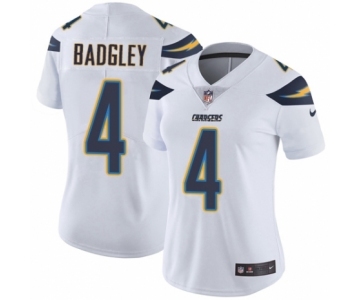 Women's Nike Los Angeles Chargers #4 Michael Badgley White Vapor Untouchable Limited Player NFL Jersey