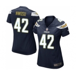 Women's Nike Los Angeles Chargers #42 Uchenna Nwosu Game Navy Blue Team Color NFL Jersey