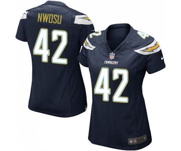 Women's Nike Los Angeles Chargers #42 Uchenna Nwosu Game Navy Blue Team Color NFL Jersey