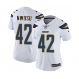 Women's Nike Los Angeles Chargers #42 Uchenna Nwosu White Vapor Untouchable Limited Player NFL Jersey