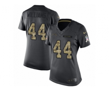 Women's Nike Los Angeles Chargers #44 Andre Williams Limited Black 2016 Salute to Service NFL Jersey