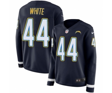 Women's Nike Los Angeles Chargers #44 Kyzir White Limited Navy Blue Therma Long Sleeve NFL Jersey