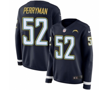 Women's Nike Los Angeles Chargers #52 Denzel Perryman Limited Navy Blue Therma Long Sleeve NFL Jersey