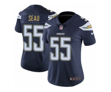 Women's Nike Los Angeles Chargers #55 Junior Seau Vapor Untouchable Limited Navy Blue Team Color NFL Jersey