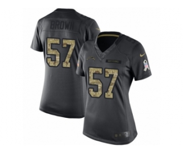 Women's Nike Los Angeles Chargers #57 Jatavis Brown Limited Black 2016 Salute to Service NFL Jersey