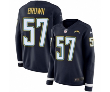 Women's Nike Los Angeles Chargers #57 Jatavis Brown Limited Navy Blue Therma Long Sleeve NFL Jersey