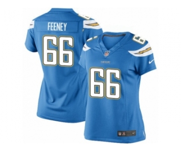 Women's Nike Los Angeles Chargers #66 Dan Feeney Limited Electric Blue Alternate NFL Jersey