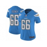 Women's Nike Los Angeles Chargers #66 Dan Feeney Vapor Untouchable Limited Electric Blue Alternate NFL Jersey