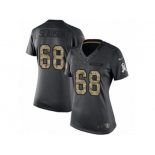 Women's Nike Los Angeles Chargers #68 Matt Slauson Limited Black 2016 Salute to Service NFL Jersey