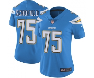 Women's Nike Los Angeles Chargers #75 Michael Schofield Electric Blue Alternate Vapor Untouchable Limited Player NFL Jersey