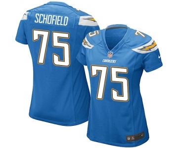 Women's Nike Los Angeles Chargers #75 Michael Schofield Game Electric Blue Alternate NFL Jersey