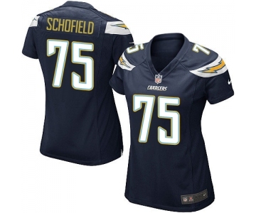 Women's Nike Los Angeles Chargers #75 Michael Schofield Game Navy Blue Team Color NFL Jersey