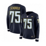 Women's Nike Los Angeles Chargers #75 Michael Schofield Limited Navy Blue Therma Long Sleeve NFL Jersey