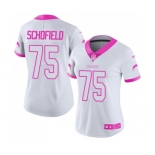 Women's Nike Los Angeles Chargers #75 Michael Schofield Limited White Pink Rush Fashion NFL Jersey