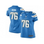 Women's Nike Los Angeles Chargers #76 Russell Okung Limited Electric Blue Alternate NFL Jersey