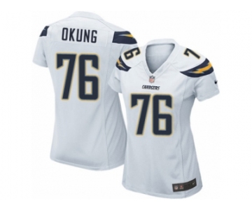 Women's Nike Los Angeles Chargers #76 Russell Okung Limited White NFL Jersey