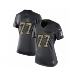 Women's Nike Los Angeles Chargers #77 Forrest Lamp Limited Black 2016 Salute to Service NFL Jersey