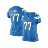 Women's Nike Los Angeles Chargers #77 Forrest Lamp Limited Electric Blue Alternate NFL Jersey