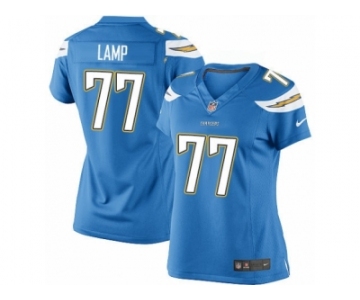 Women's Nike Los Angeles Chargers #77 Forrest Lamp Limited Electric Blue Alternate NFL Jersey