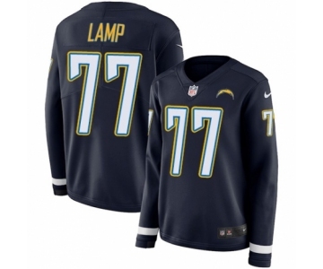 Women's Nike Los Angeles Chargers #77 Forrest Lamp Limited Navy Blue Therma Long Sleeve NFL Jersey