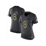 Women's Nike Los Angeles Chargers #8 Drew Kaser Limited Black 2016 Salute to Service NFL Jersey