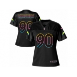 Women's Nike Los Angeles Chargers #90 Ryan Carrethers Game Black Fashion NFL Jersey