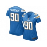 Women's Nike Los Angeles Chargers #90 Ryan Carrethers Game Electric Blue Alternate NFL Jersey