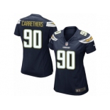 Women's Nike Los Angeles Chargers #90 Ryan Carrethers Game Navy Blue Team Color NFL Jersey