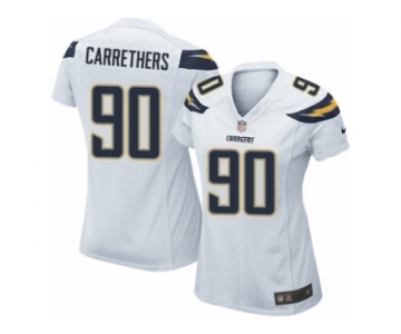 Women's Nike Los Angeles Chargers #90 Ryan Carrethers Game White NFL Jersey