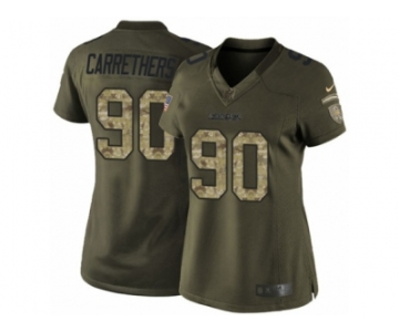 Women's Nike Los Angeles Chargers #90 Ryan Carrethers Limited Green Salute to Service NFL Jersey