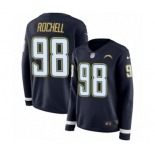 Women's Nike Los Angeles Chargers #98 Isaac Rochell Limited Navy Blue Therma Long Sleeve NFL Jersey