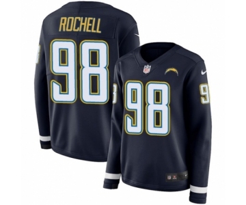 Women's Nike Los Angeles Chargers #98 Isaac Rochell Limited Navy Blue Therma Long Sleeve NFL Jersey