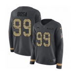 Women's Nike Los Angeles Chargers #99 Joey Bosa Limited Black Salute to Service Therma Long Sleeve NFL Jersey