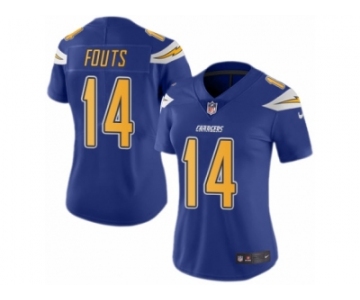 Women's Nike San Diego Chargers #14 Dan Fouts Limited Electric Blue Rush NFL Jersey