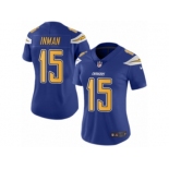 Women's Nike San Diego Chargers #15 Dontrelle Inman Limited Electric Blue Rush NFL Jersey