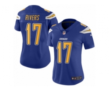 Women's Nike San Diego Chargers #17 Philip Rivers Limited Electric Blue Rush NFL Jersey