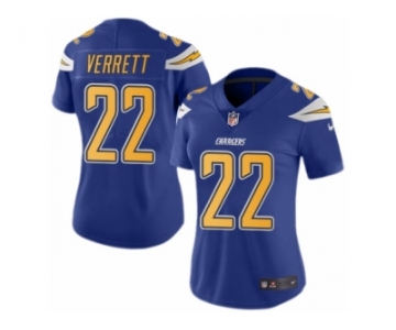 Women's Nike San Diego Chargers #22 Jason Verrett Limited Electric Blue Rush NFL Jersey