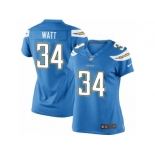 Women's Nike San Diego Chargers #34 Derek Watt Limited Electric Blue Alternate NFL Jersey