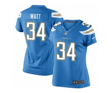 Women's Nike San Diego Chargers #34 Derek Watt Limited Electric Blue Alternate NFL Jersey