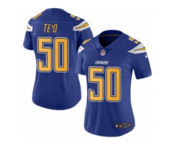 Women's Nike San Diego Chargers #50 Manti Te'o Limited Electric Blue Rush NFL Jersey