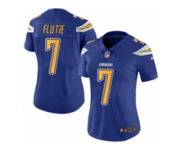 Women's Nike San Diego Chargers #7 Doug Flutie Limited Electric Blue Rush NFL Jersey