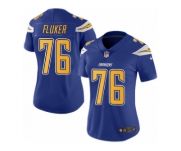 Women's Nike San Diego Chargers #76 D.J. Fluker Limited Electric Blue Rush NFL Jersey