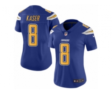 Women's Nike San Diego Chargers #8 Drew Kaser Limited Electric Blue Rush NFL Jersey