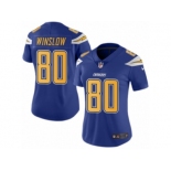 Women's Nike San Diego Chargers #80 Kellen Winslow Limited Electric Blue Rush NFL Jersey