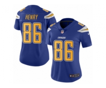 Women's Nike San Diego Chargers #86 Hunter Henry Limited Electric Blue Rush NFL Jersey