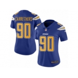 Women's Nike San Diego Chargers #90 Ryan Carrethers Limited Electric Blue Rush NFL Jersey