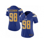 Women's Nike San Diego Chargers #98 Sean Lissemore Limited Electric Blue Rush NFL Jersey