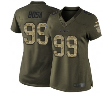 Women's Nike San Diego Chargers #99 Joey Bosa Green Salute to Service NFL Jersey