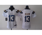 nike women nfl jerseys san diego chargers #13 allne white[nike]