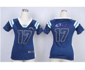 nike women nfl jerseys san diego chargers #17 philip rivers blue[fashion Rhinestone sequins]